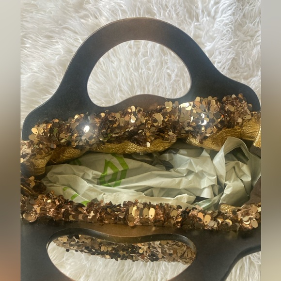 Gold Sequin handbag - Picture 4 of 9